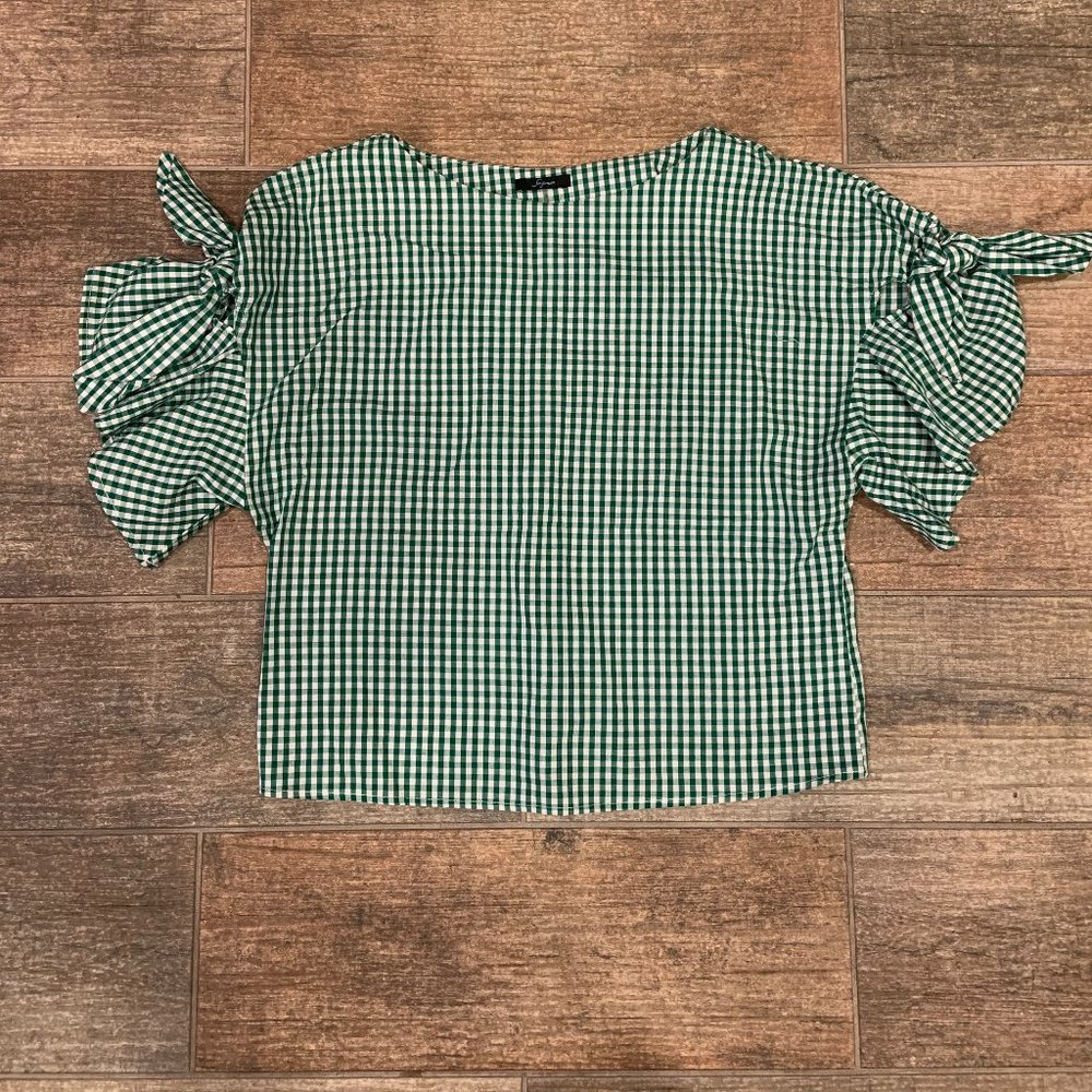 Gingham Green & White Shirt, Size S